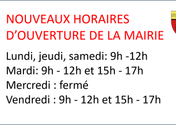 horaires mairie
