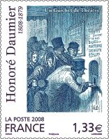 Timbre du Bicentenaire d'Honoré Daumier