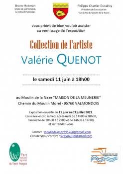 Affiche du vernissage pour l'exposition collection de l'artiste Valérie Quenot