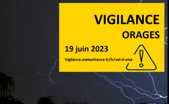 Vigilance jaune orage le 19 juin 2023