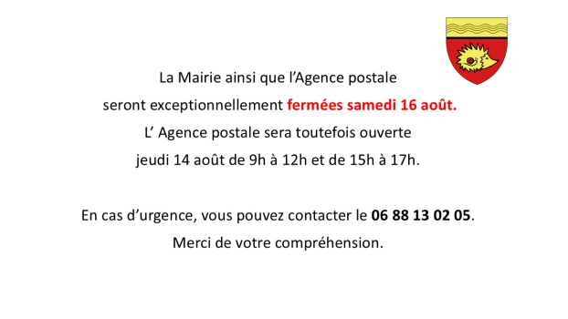 fermeture mairie