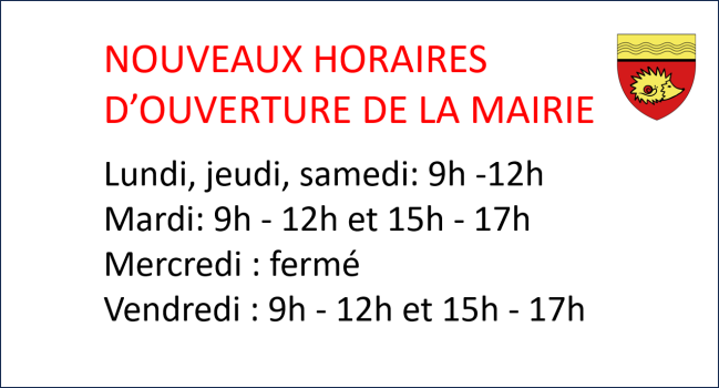 horaires mairie