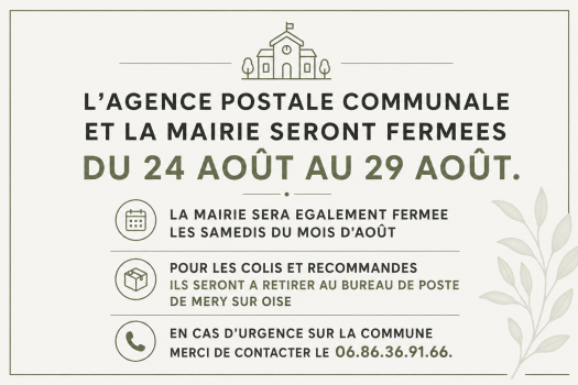 fermeture mairie Aout