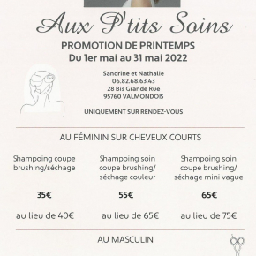 promo petits soins coiffure mai 2022