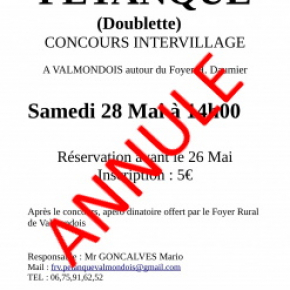 Concours de pétanque annulé