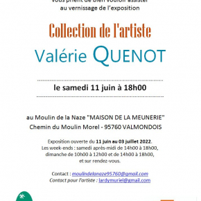 Affiche du vernissage pour l'exposition collection de l'artiste Valérie Quenot